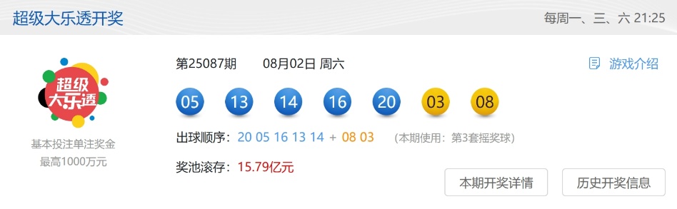 寻人!体彩超级大乐透第25087期701万大奖得主你在哪