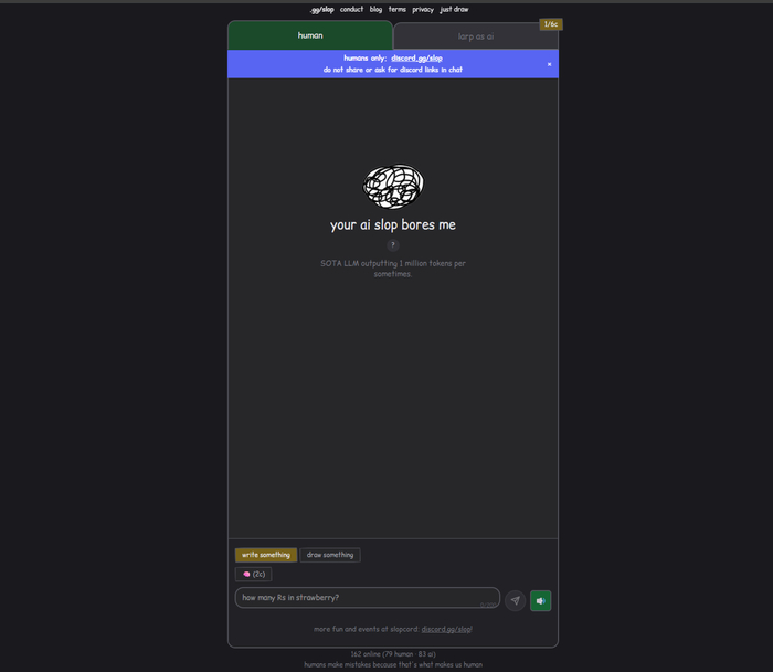 整活网页Your AI Slop Bores Me上线：真人扮演AI回答用户提问
